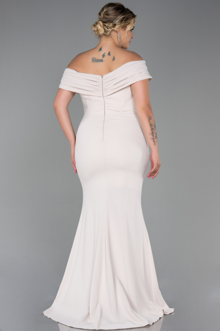 Beige Long Plus Size Evening Dress ABU3172