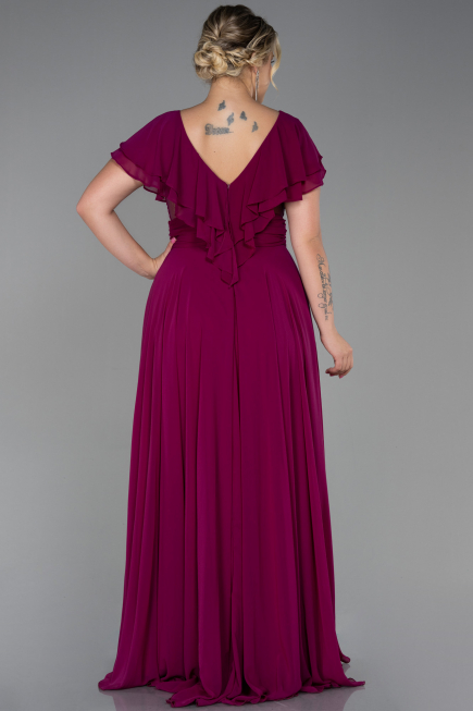 Plum Long Plus Size Evening Dress ABU032