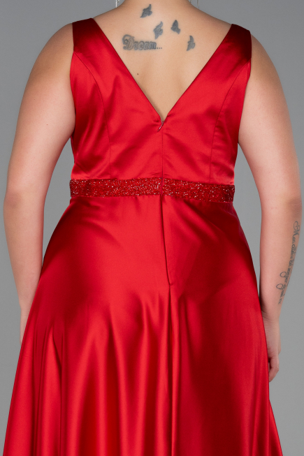 Long Red Plus Size Evening Dress ABU3200