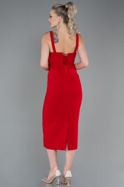 Midi Red Night Dress ABK1819