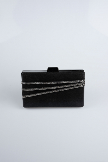 Black Plaster Fabric Night Bag SH819
