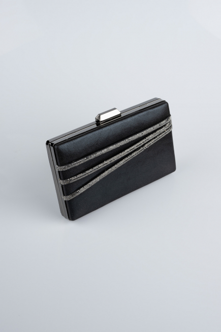 Black Plaster Fabric Night Bag SH819