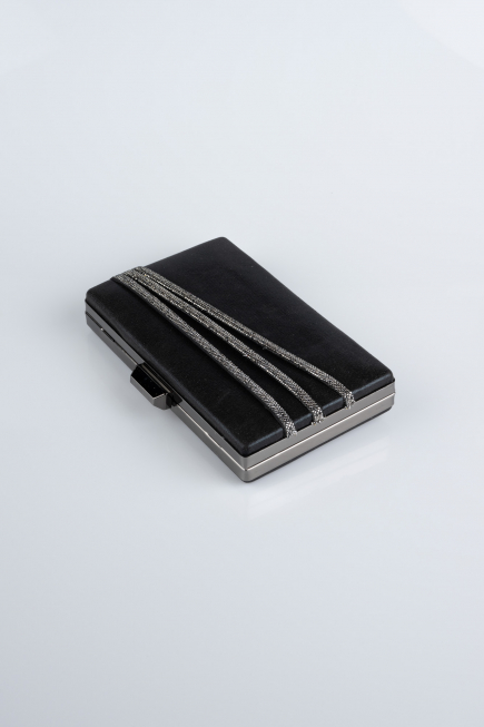 Black Plaster Fabric Night Bag SH819