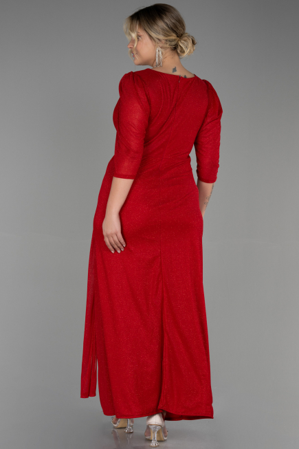 Long Red Plus Size Evening Dress ABU3279