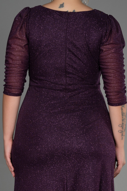 Long Purple Plus Size Evening Dress ABU3279
