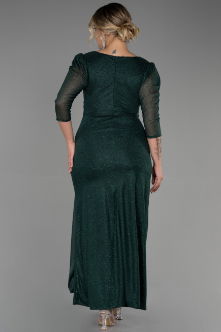 Long Emerald Green Plus Size Evening Dress ABU3279