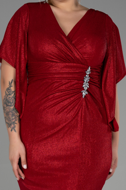 Long Red Plus Size Evening Dress ABU3280