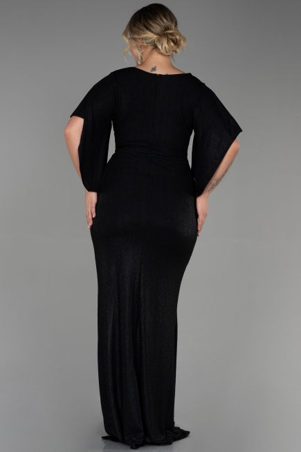 Long Black Plus Size Evening Dress ABU3280