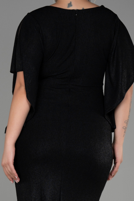 Long Black Plus Size Evening Dress ABU3280