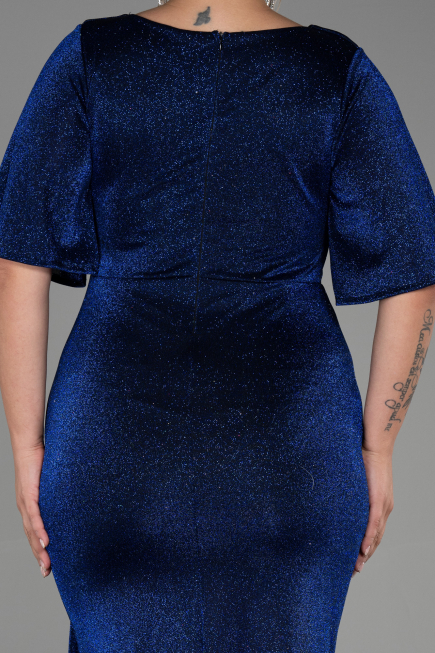 Long Sax Blue Plus Size Evening Dress ABU3282
