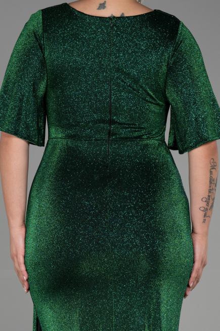 Long Emerald Green Plus Size Evening Dress ABU3282
