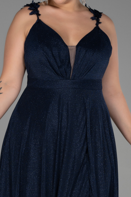 Long Navy Blue Oversized Evening Dress ABU3174