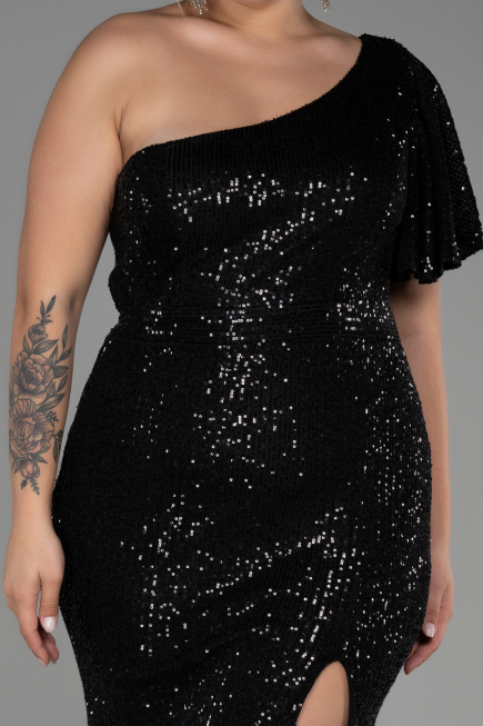 Long Black Oversized Evening Dress ABU1893