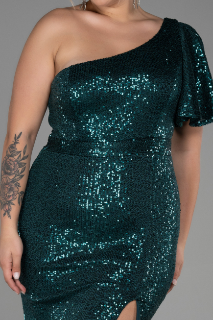 Long Emerald Green Oversized Evening Dress ABU1893