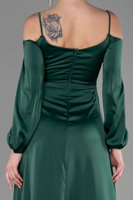 Long Emerald Green Satin Evening Dress ABU2339