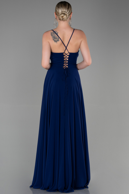 Navy Blue Long Prom Gown ABU1305