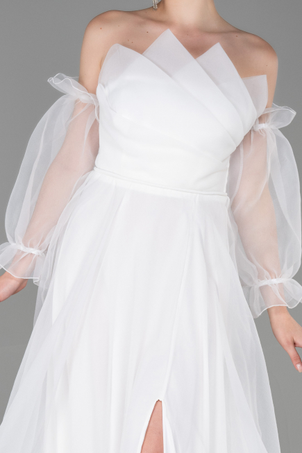 White Long Evening Dress ABU2076