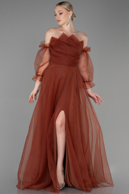 Light Brown Long Evening Dress ABU2076