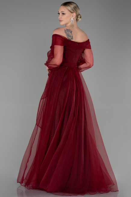 Burgundy Long Engagement Dress ABU1468