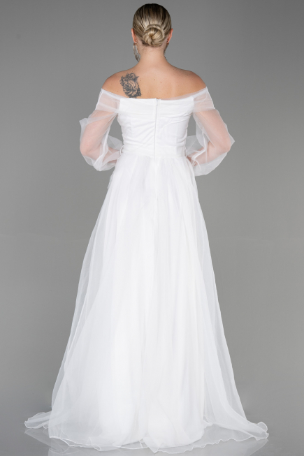 White Long Engagement Dress ABU1468
