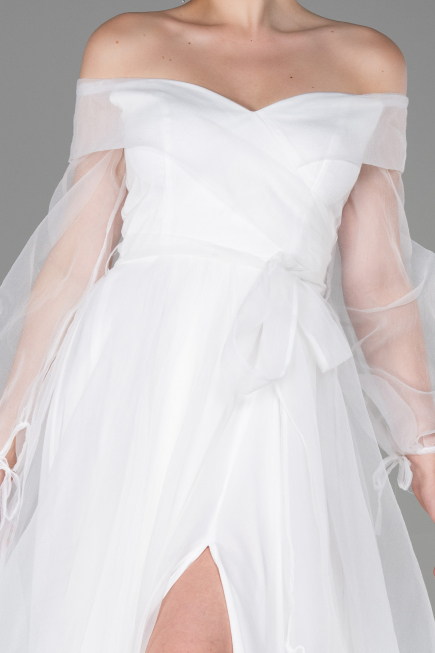 White Long Engagement Dress ABU1468