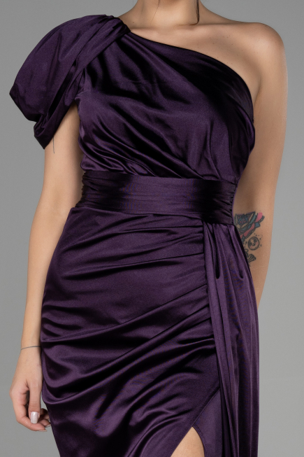Long Dark Purple Prom Gown ABU3325