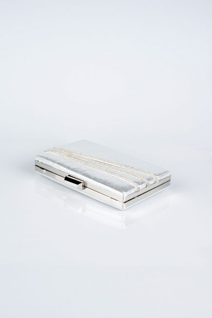 Silver Plaster Fabric Night Bag SH819
