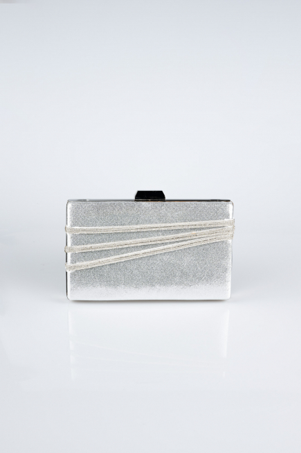 Silver Plaster Fabric Night Bag SH819