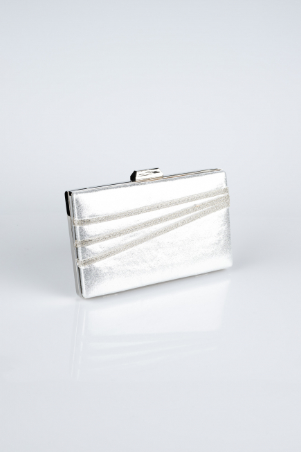 Silver Plaster Fabric Night Bag SH819