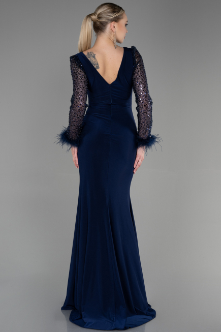Long Navy Blue Evening Dress ABU3008