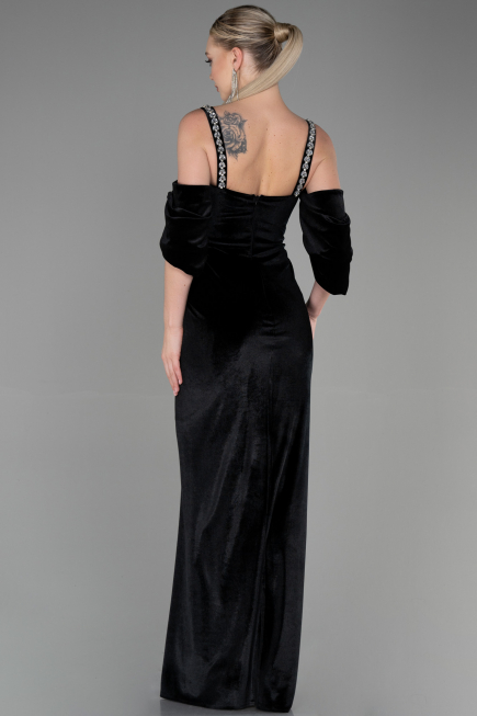 Long Black Velvet Evening Dress ABU3335