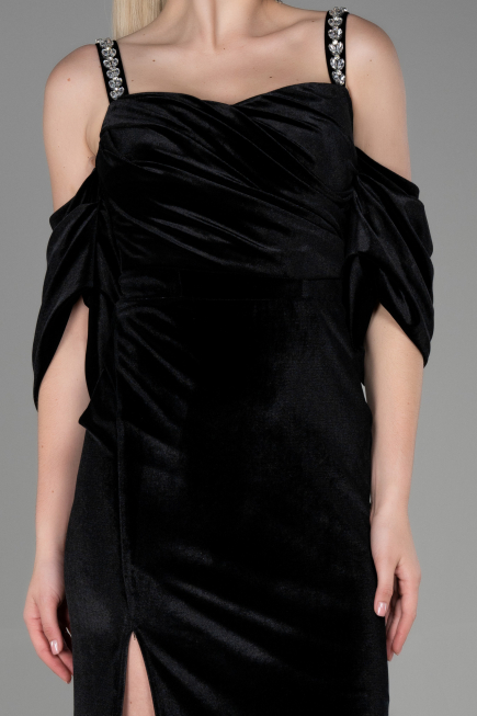Long Black Velvet Evening Dress ABU3335