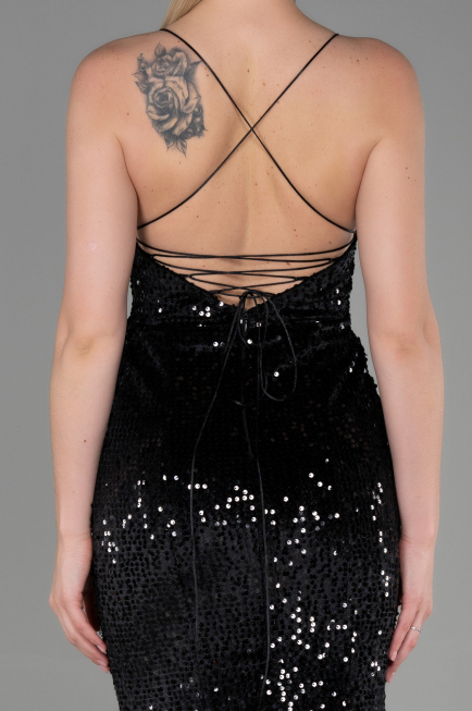 Long Black Velvet Mermaid Evening Dress ABU2787