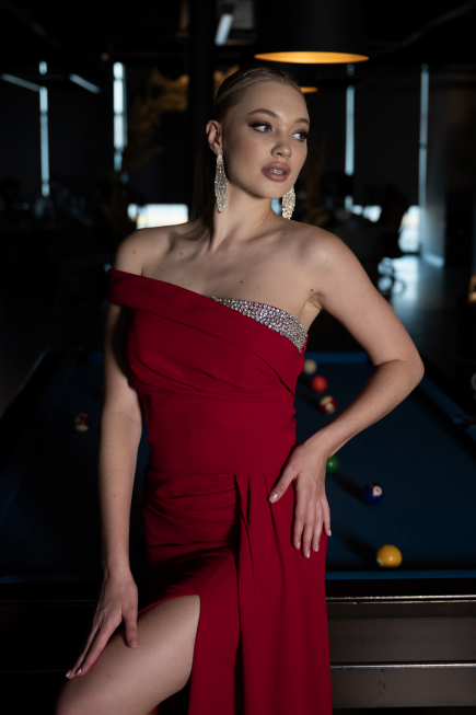 Long Red Mermaid Prom Dress ABU3324