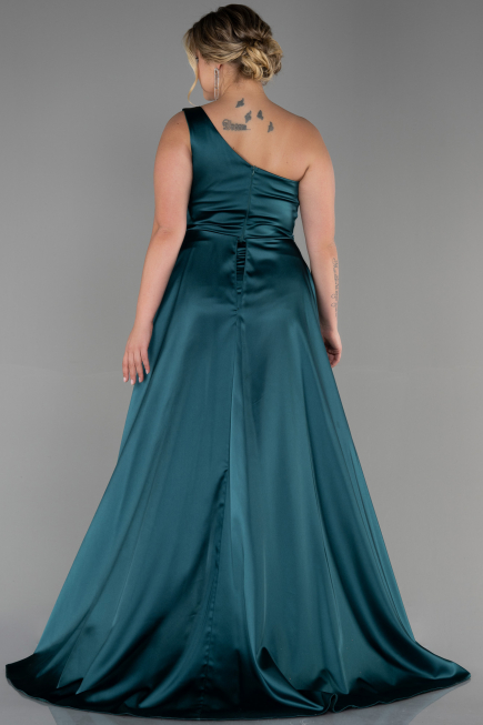 Long Emerald Green Plus Size Evening Dress ABU3171