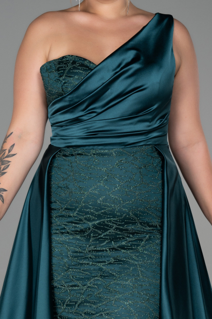 Long Emerald Green Plus Size Evening Dress ABU3171