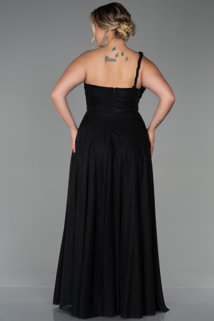 Long Black Plus Size Evening Dress ABU3289