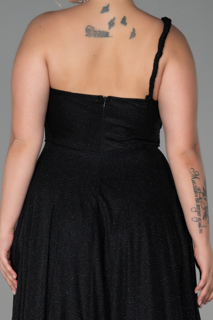Long Black Plus Size Evening Dress ABU3289