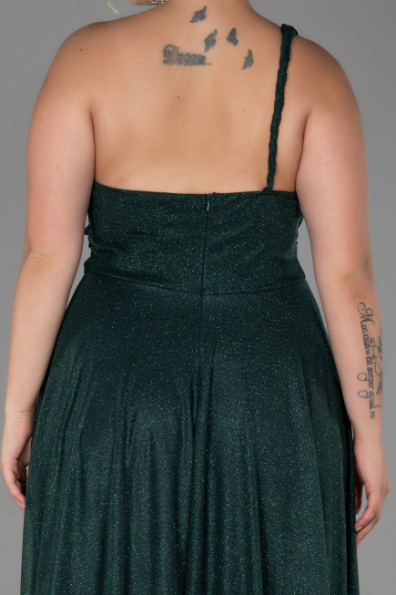 Long Emerald Green Plus Size Evening Dress ABU3289