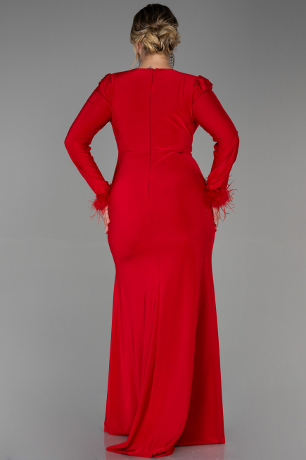 Long Red Plus Size Evening Dress ABU2832