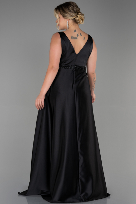 Long Black Plus Size Evening Dress ABU3200