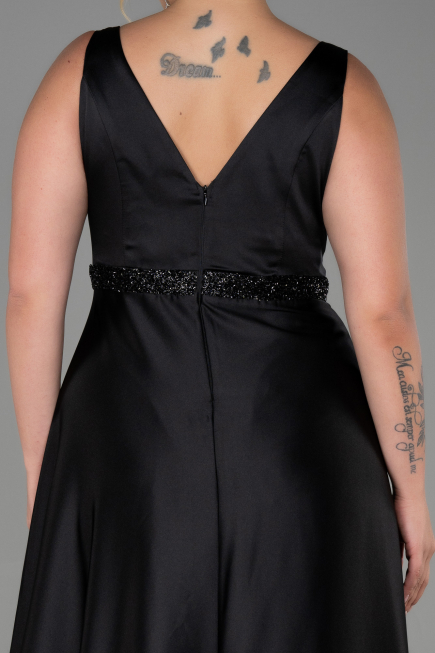 Long Black Plus Size Evening Dress ABU3200