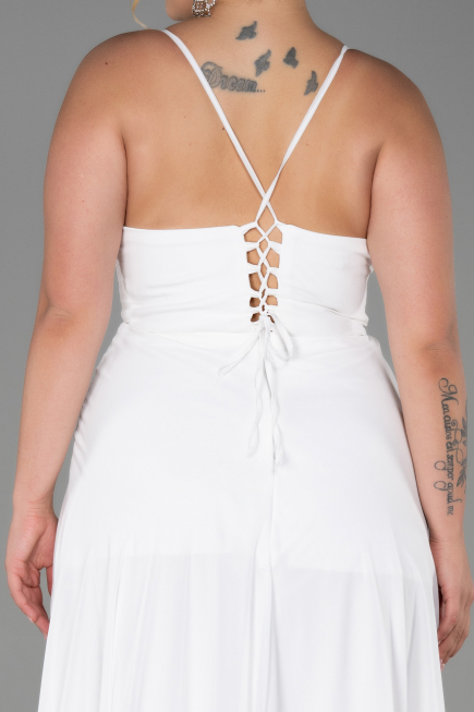 White Long Plus Size Evening Dress ABU1324