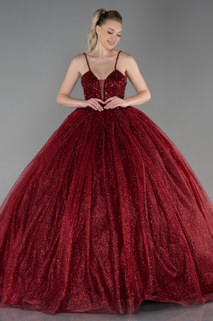 Long Burgundy Haute Couture ABU2138