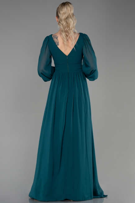 Long Emerald Green Chiffon Evening Dress ABU1702