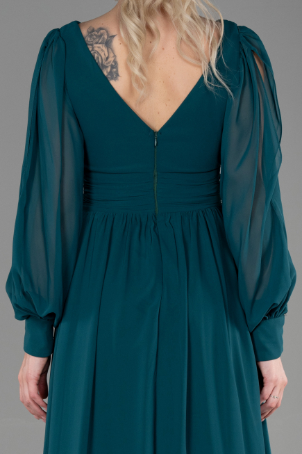 Long Emerald Green Chiffon Evening Dress ABU1702