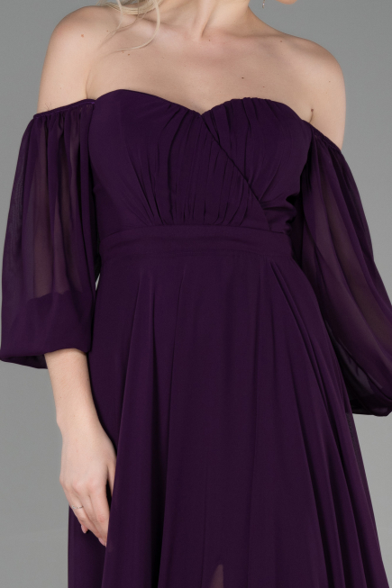 Purple Long Chiffon Prom Gown ABU2457