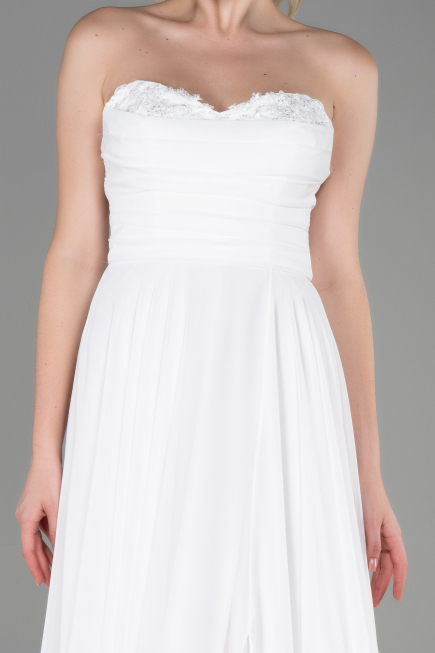 Long White Chiffon Evening Dress ABU3343