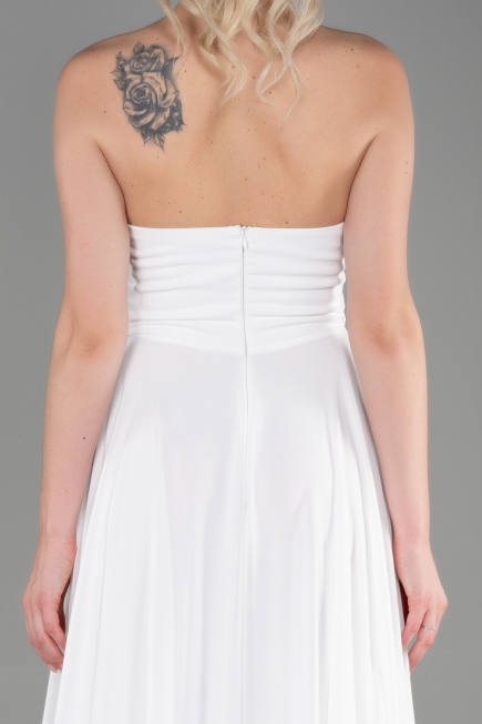 Long White Chiffon Evening Dress ABU3343