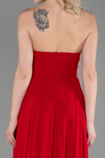 Long Red Chiffon Evening Dress ABU3343